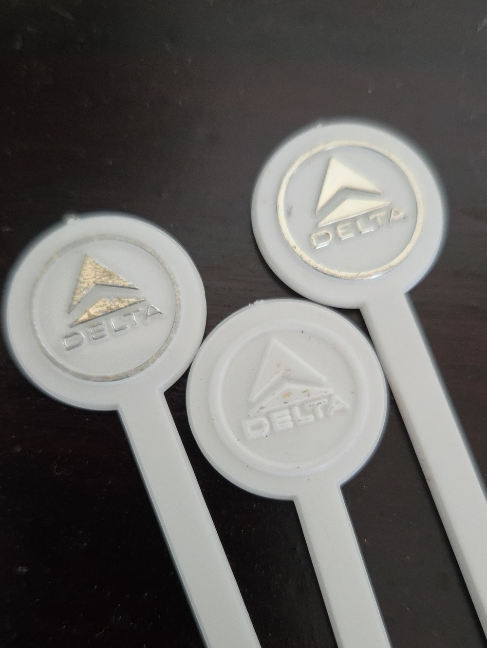 Vintage Lot of 3 Delta Swizzle Sticks